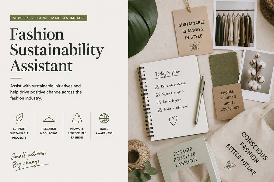 Fashion Sustainability Assistant role at a vetted ethical employer